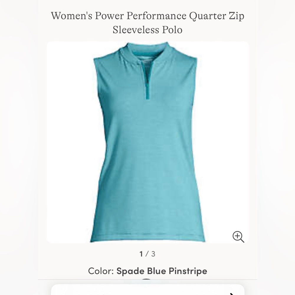 Lands End quarter zip sleeveless polo size XS . NWT . See pics for deets .